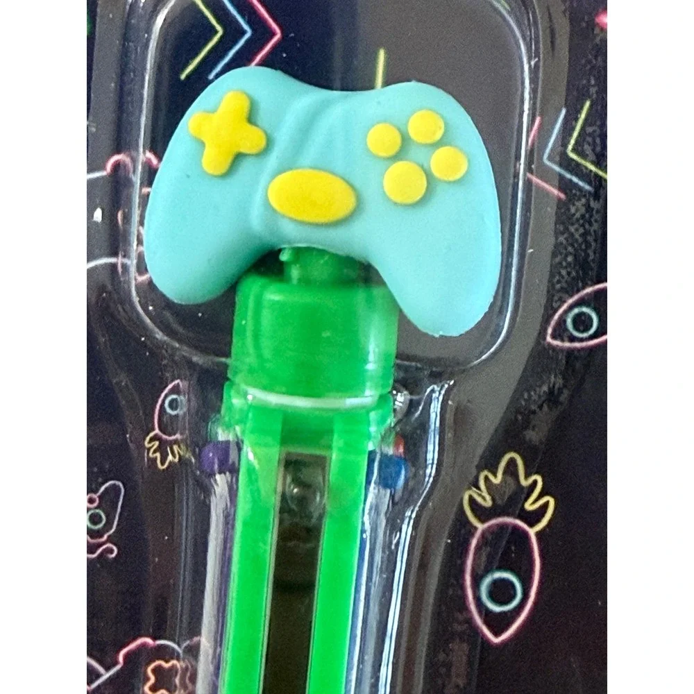 Gamer Video Game Controller 6‎ Color Retractable Ballpoint Pen Multi Ink Neon